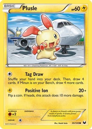 Plusle 039/108 - Dark Explorers Reverse Holofoil