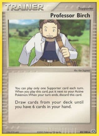 Professor Birch  - Reverse Holofoil Emerald - Uncommon