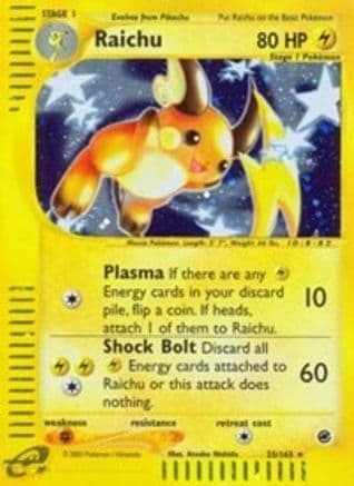 Raichu (25/165) [Expedition: Base Set] Reverse Holofoil