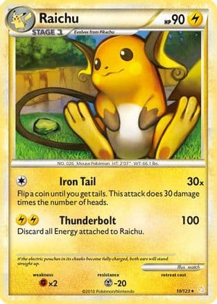 Raichu - HeartGold SoulSilver Reverse Holofoil