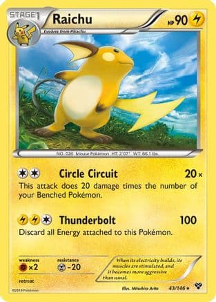 Raichu 43/146 - XY Base Set Reverse Holofoil