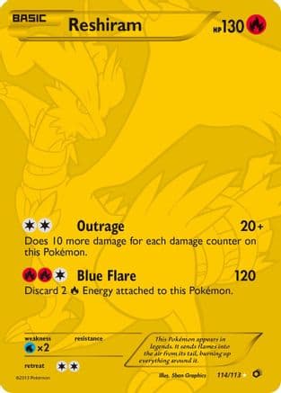Reshiram ( Full Art Secret Rare) 114/113 - Legendary Treasures Holofoil