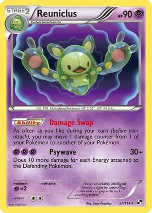 Reuniclus 57/114 - Black and White Reverse Holofoil