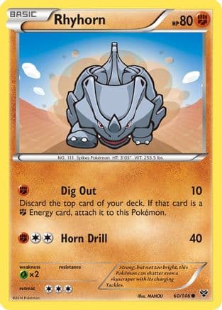 Rhyhorn 60/146 - XY Base Set Reverse Holofoil