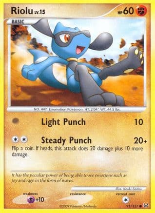 Riolu 091  - Reverse Holofoil Platinum - Common