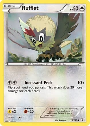 Rufflet  - Reverse Holofoil Plasma Storm - Common