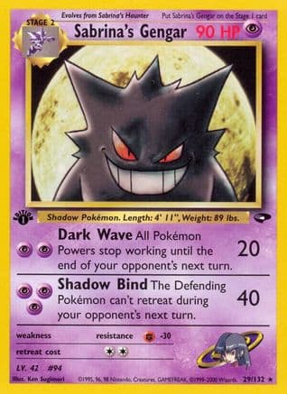 Sabrina's Gengar 029/132 - Gym Challenge 1st Edition