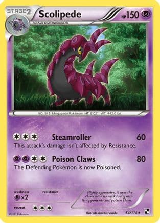Scolipede 54/114 - Black and White Reverse Holofoil