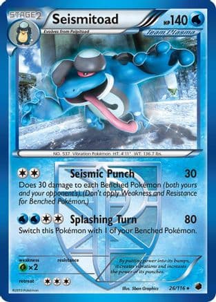 Seismitoad (Team Plasma) 026/116 - Plasma Freeze Reverse Holofoil