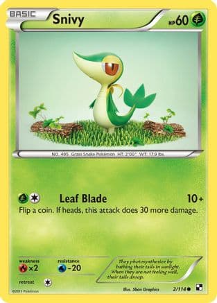 Snivy 2/114 - Black and White Reverse Holofoil