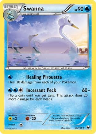Swanna  - Reverse Holofoil Dark Explorers - Rare