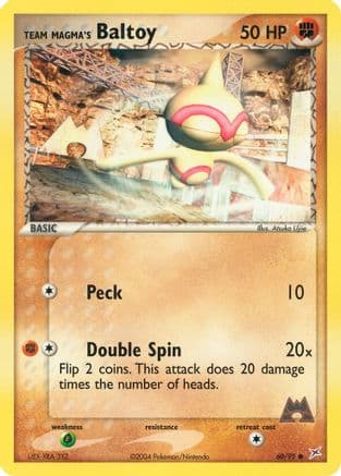 Team Magma's Baltoy - 60/95/95  - Reverse Holofoil Team Magma vs Team Aqua - Common