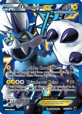 Thundurus EX (Team Plasma) ( Full Art) 110/116 - Plasma Freeze Holofoil