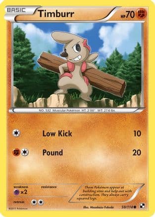 Timburr 59/114 - Black and White Reverse Holofoil