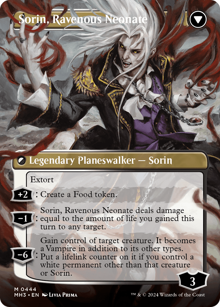 Sorin of House Markov // Sorin, Ravenous Neonate (Borderless) [Modern Horizons 3] Foil