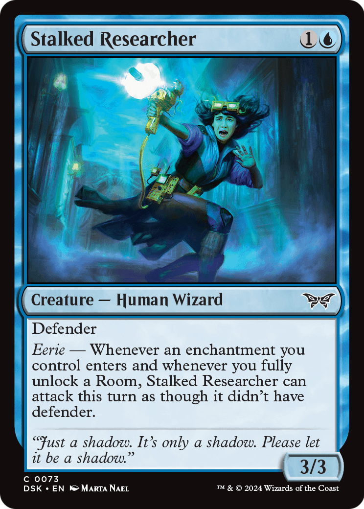 Stalked Researcher [Duskmourn: House of Horror] Foil