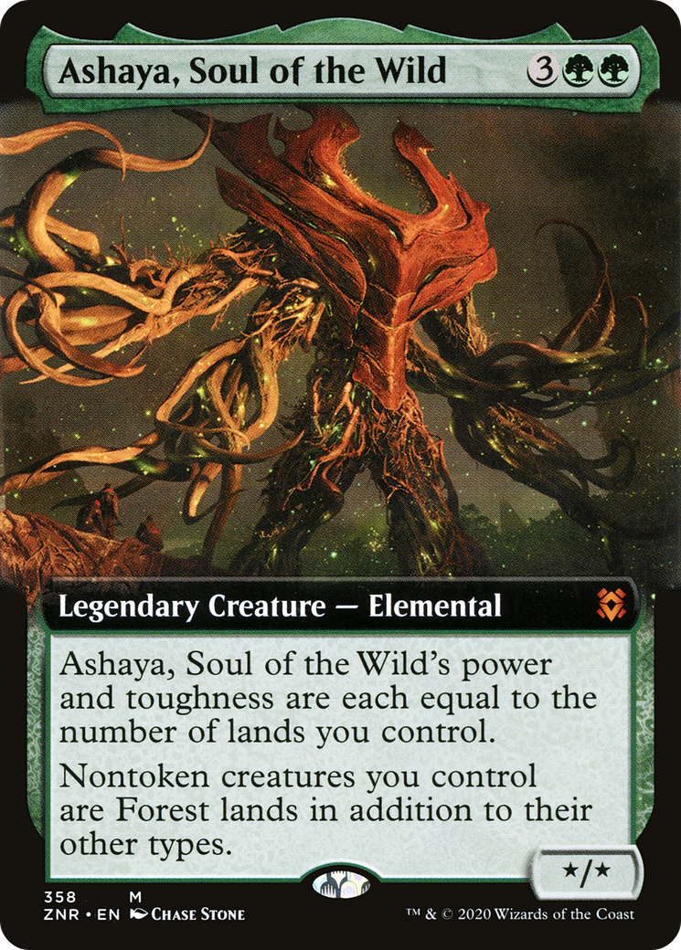 Ashaya, Soul of the Wild (Extended Art) [Zendikar Rising] Foil
