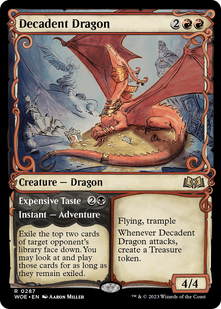 Decadent Dragon // Expensive Taste (Showcase) [Wilds of Eldraine] Foil