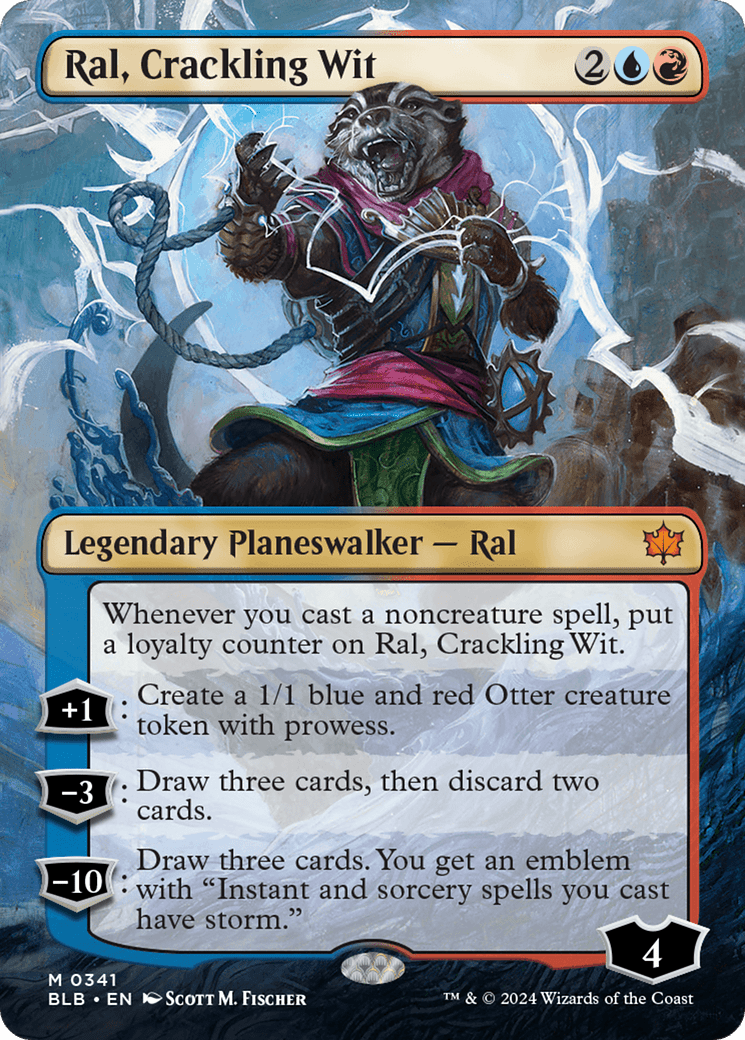 Ral, Crackling Wit (Borderless) [Bloomburrow] Foil