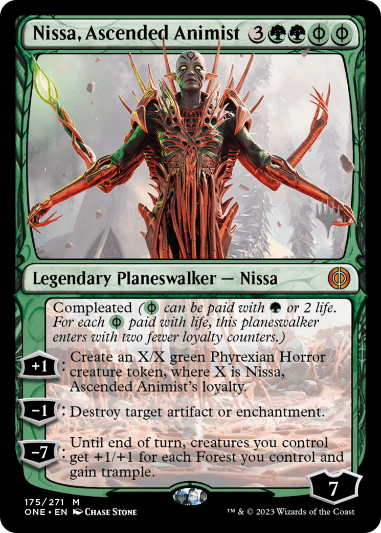 Nissa, Ascended Animist (Promo Pack) [Phyrexia: All Will Be One Promos] Foil