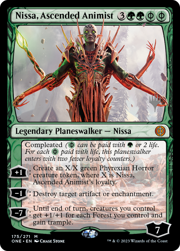 Nissa, Ascended Animist (Promo Pack) [Phyrexia: All Will Be One Promos] Foil