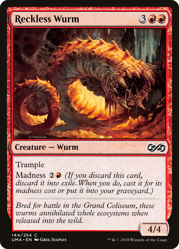 Reckless Wurm [Ultimate Masters] Foil