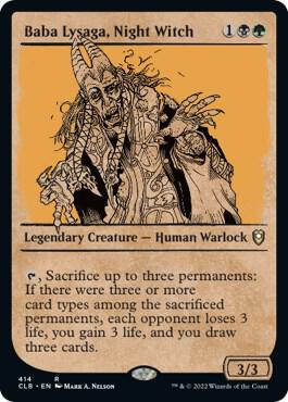 Baba Lysaga Night Witch Showcase 414 (Commander Legends: Battle for Baldur's Gate) 