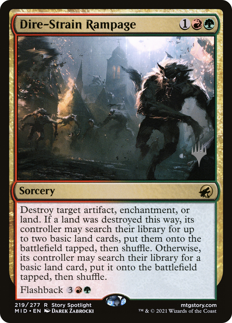 Dire-Strain Rampage (Promo Pack) [Innistrad: Midnight Hunt Promos] Foil
