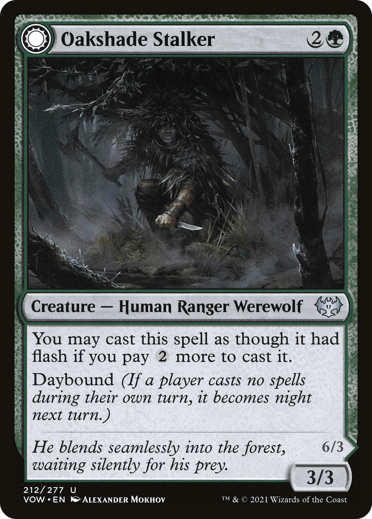 Oakshade Stalker // Moonlit Ambusher [Innistrad: Crimson Vow] Foil