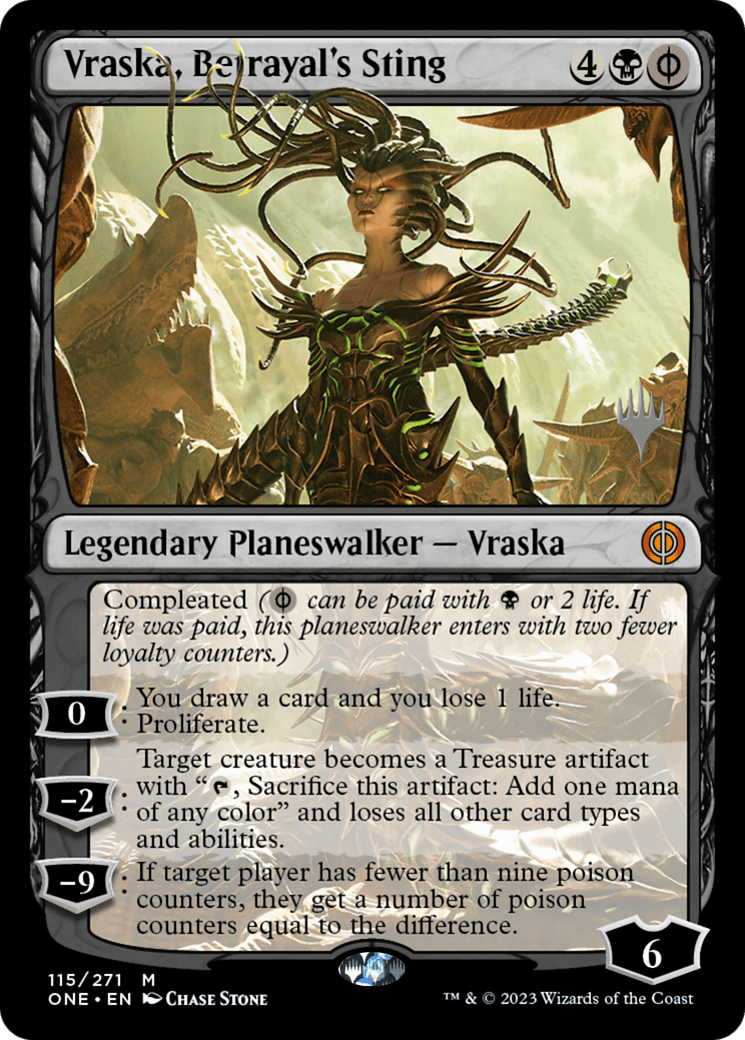 Vraska, Betrayal's Sting (Promo Pack) [Phyrexia: All Will Be One Promos] Foil