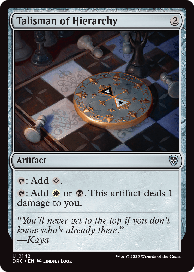 Talisman of Hierarchy (-142) [Commander: Aetherdrift]