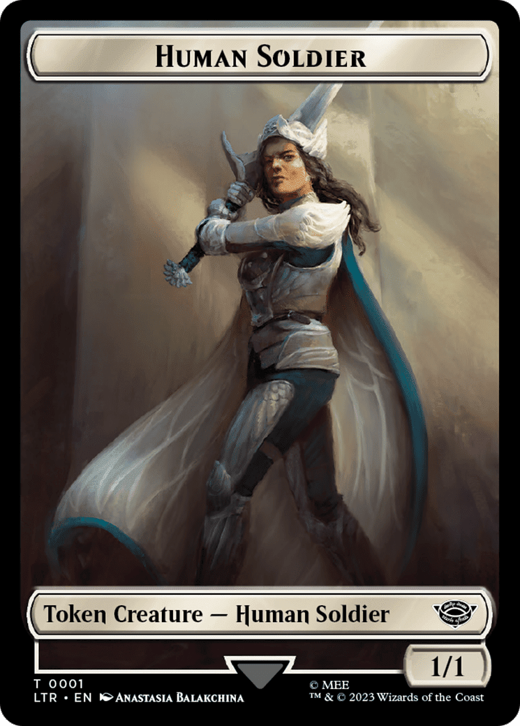Food (09) // Human Soldier (01) Double-Sided Token [The Lord of the Rings: Tales of Middle-Earth Tokens] Foil
