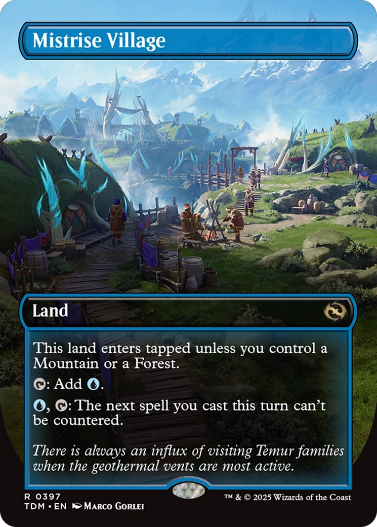 Mistrise Village (Borderless) (397) [Tarkir: Dragonstorm]  Foil