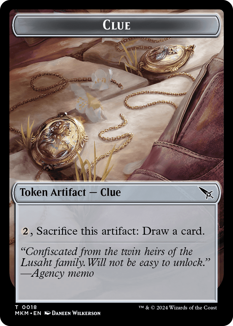 Clue (0018) // A 0045 Double-Sided Token [Murders at Karlov Manor Tokens] Foil