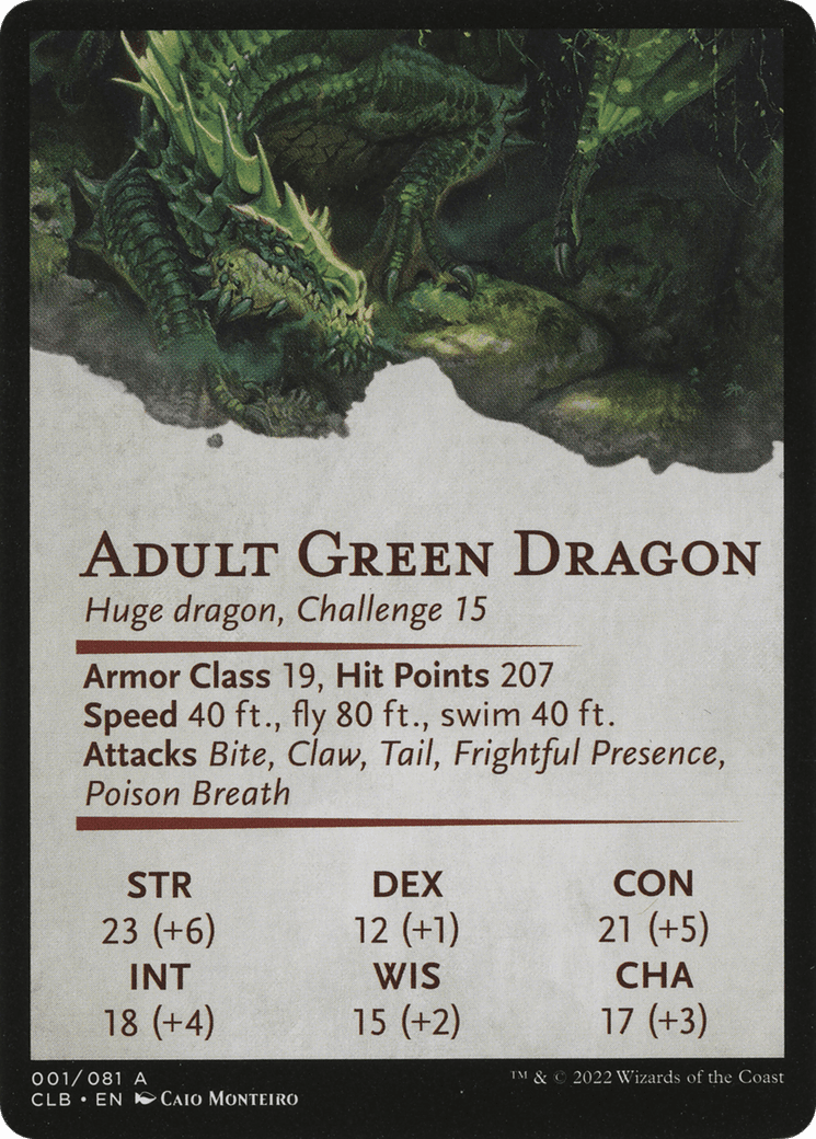 Lurking Green Dragon // Lurking Green Dragon (ACLB-001) - Battle for Baldur's Gate Art Series (Borderless)