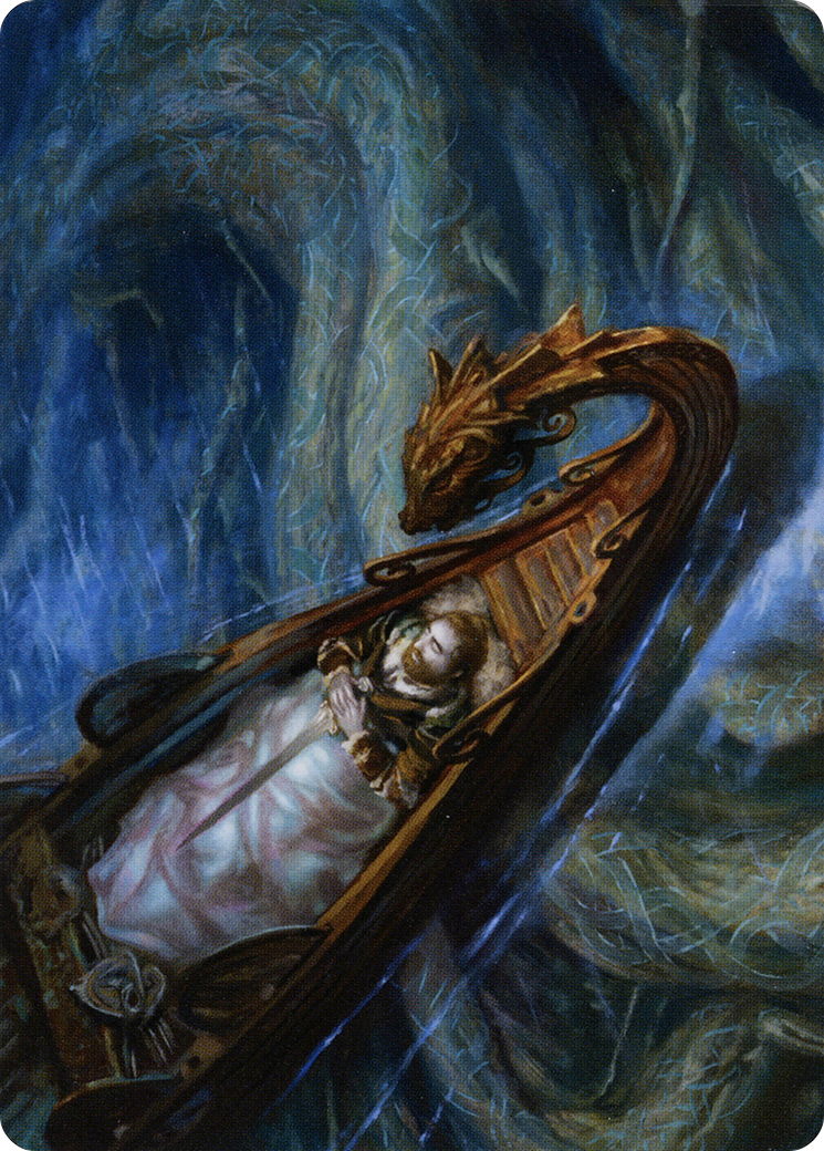 Funeral Longboat // Funeral Longboat (AKHM-068) - Kaldheim Art Series (Borderless)