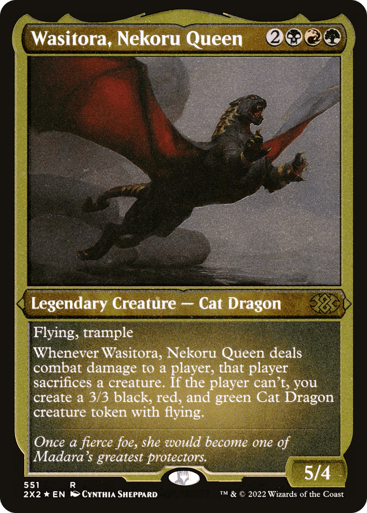 Wasitora, Nekoru Queen (Foil Etched) |  Foil (551) [Double Masters 2022]