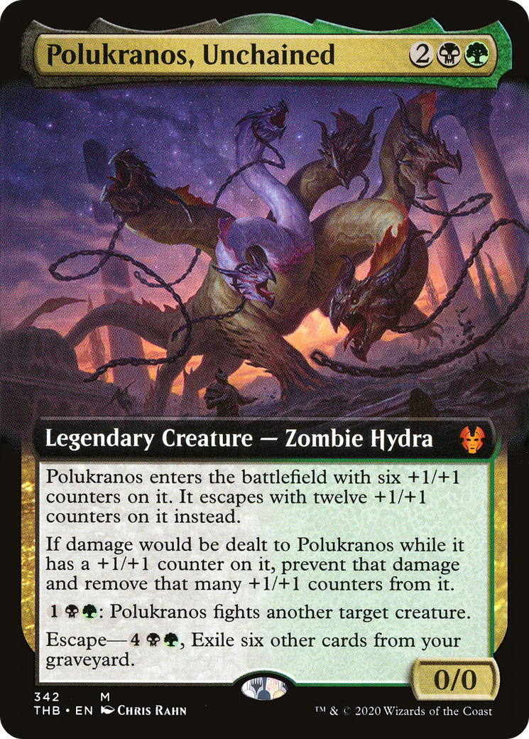 Polukranos, Unchained (Extended Art) [Theros Beyond Death] Foil