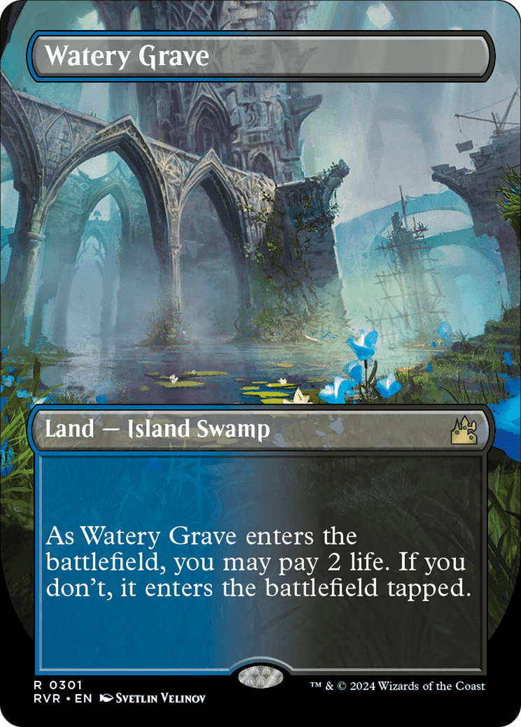 Watery Grave (Borderless) [Ravnica Remastered] Foil