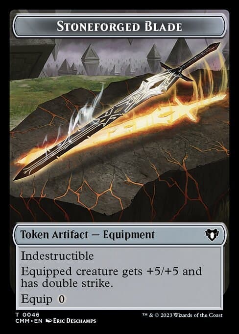 Treasure // Stoneforged Blade Double-Sided Token [Commander Masters Tokens] Foil