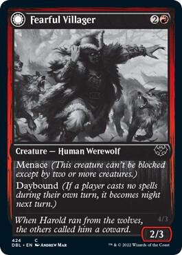 Fearful Villager 424/534 (Innistrad: Double Feature)  - Foil