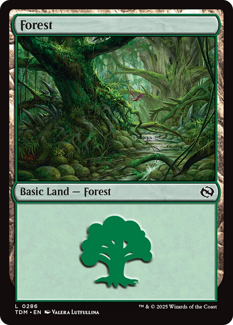 Forest (0286) (286) [Tarkir: Dragonstorm]  Foil