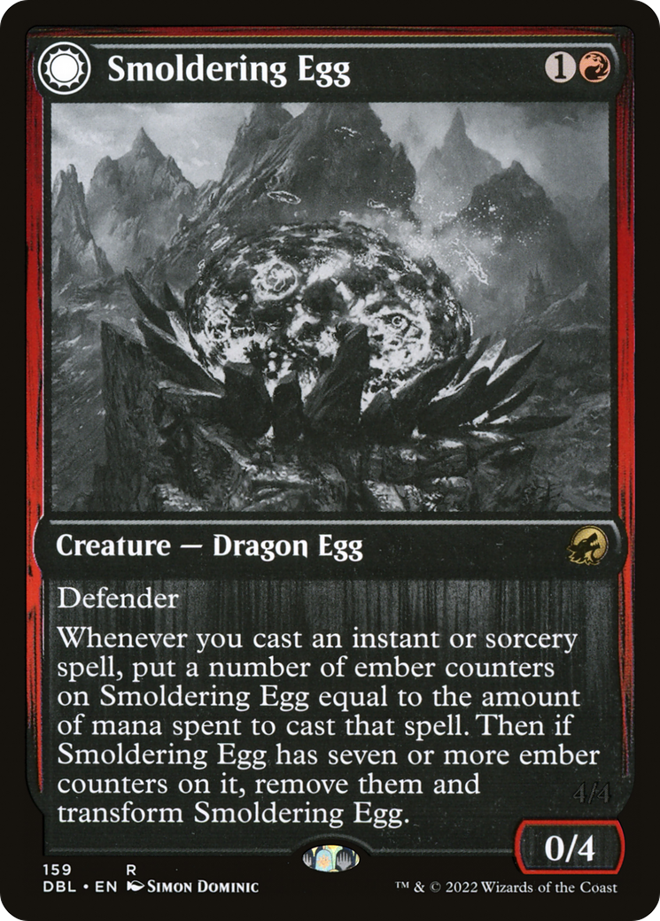 Smoldering Egg // Ashmouth Dragon [Innistrad: Double Feature] Foil