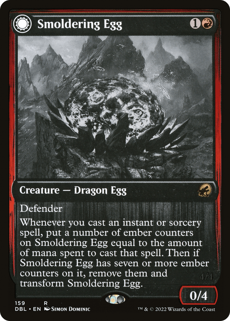 Smoldering Egg // Ashmouth Dragon [Innistrad: Double Feature] Foil