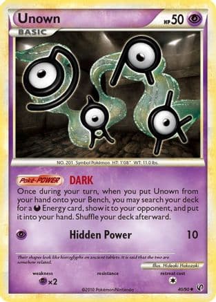 Unown  - Reverse Holofoil Undaunted - Uncommon
