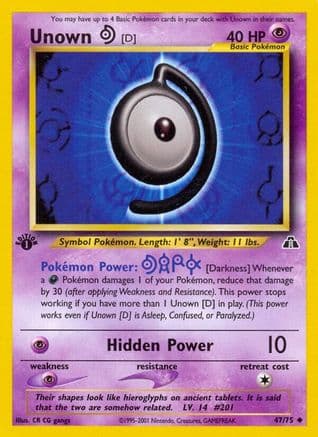 Unown [D] 047  - 1st Edition Neo Discovery - Uncommon