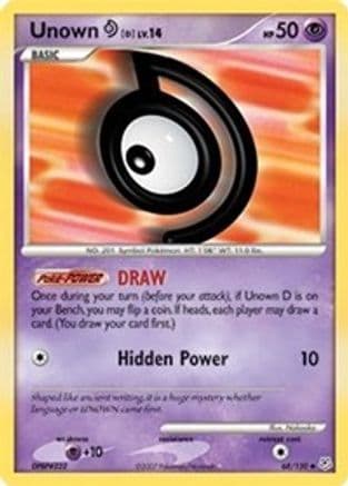 Unown [D]/130  - Reverse Holofoil Diamond and Pearl - Uncommon