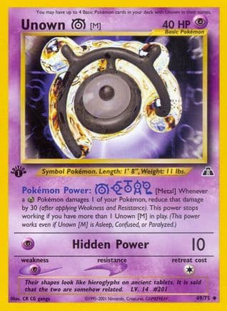 Unown [M] 049/75 - Neo Discovery 1st Edition