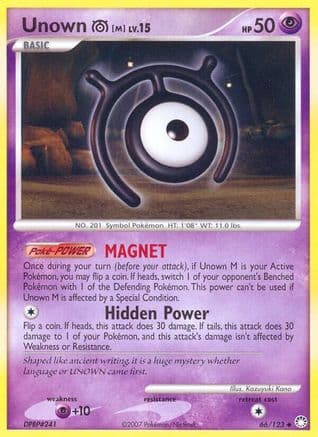 Unown [M] 66/123 - Mysterious Treasures Reverse Holofoil