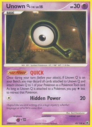 Unown [Q] 049/100  - Reverse Holofoil Majestic Dawn - Uncommon